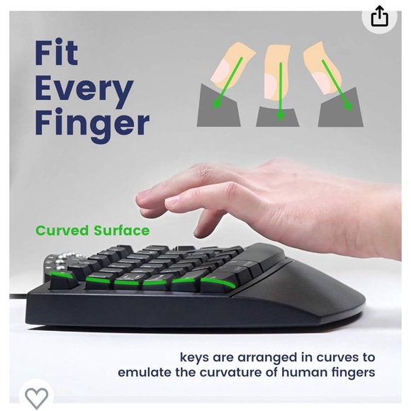 Perixx Periboard-512 ergonomic split black USB keyboard - Picture 4 of 8